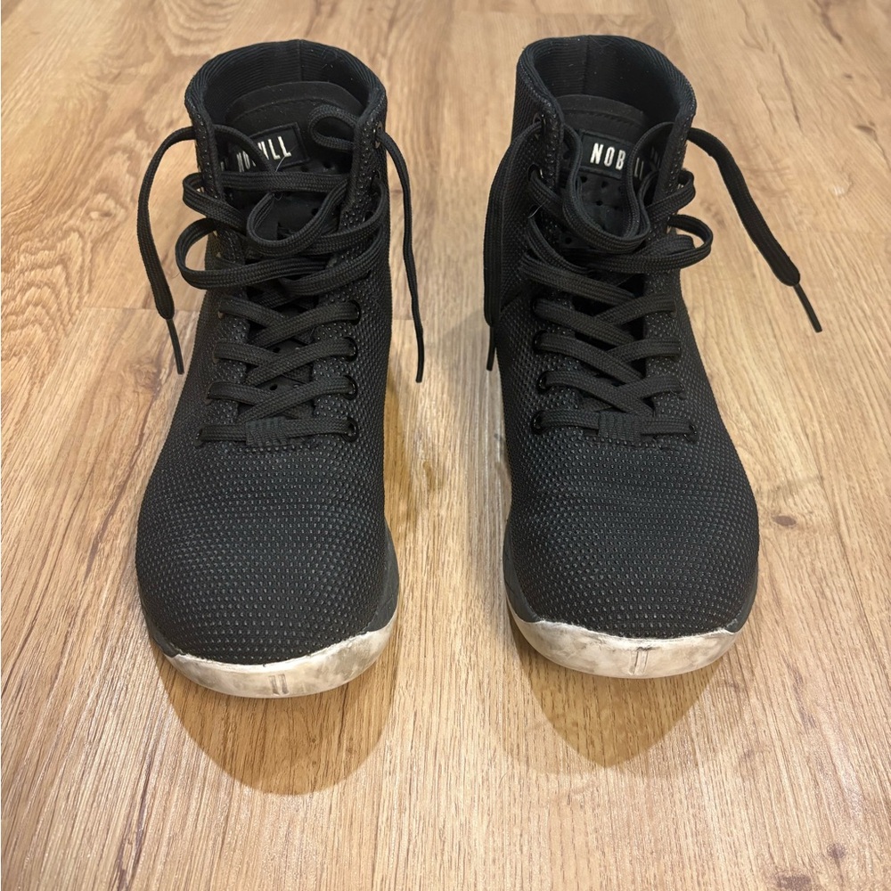 NOBULL Black and White High-Top Shoes